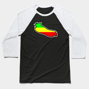 Gabriola Island Silhouette in Rasta Rastafarian Flag Colours - Rastafari - Gabriola Island Baseball T-Shirt